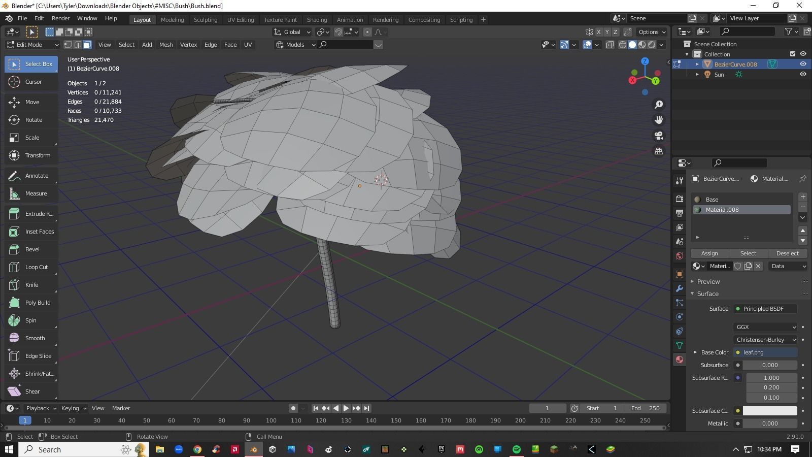 Bush Tree Plant Low-poly 3D model_11