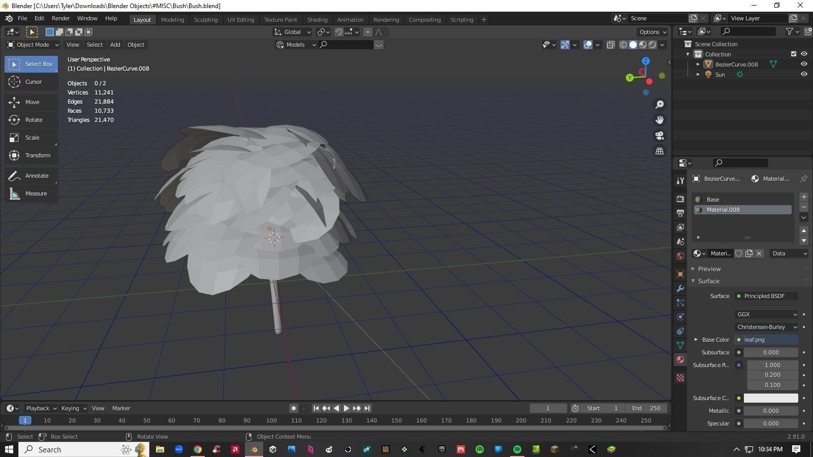 Bush Tree Plant Low-poly 3D model_8