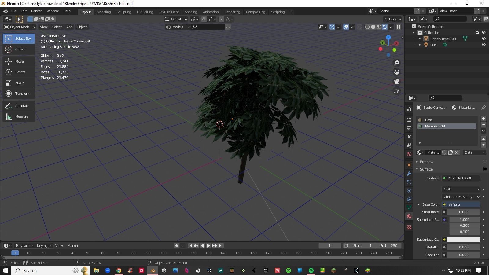 Bush Tree Plant Low-poly 3D model_2