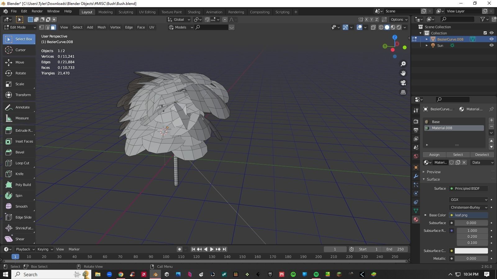 Bush Tree Plant Low-poly 3D model_9