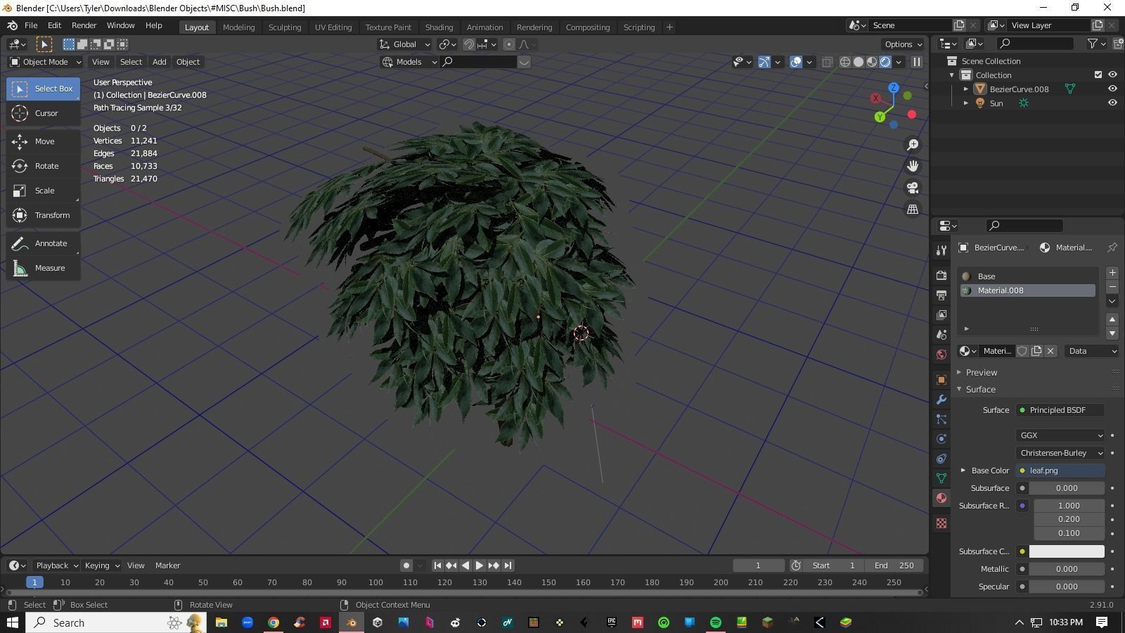 Bush Tree Plant Low-poly 3D model_4