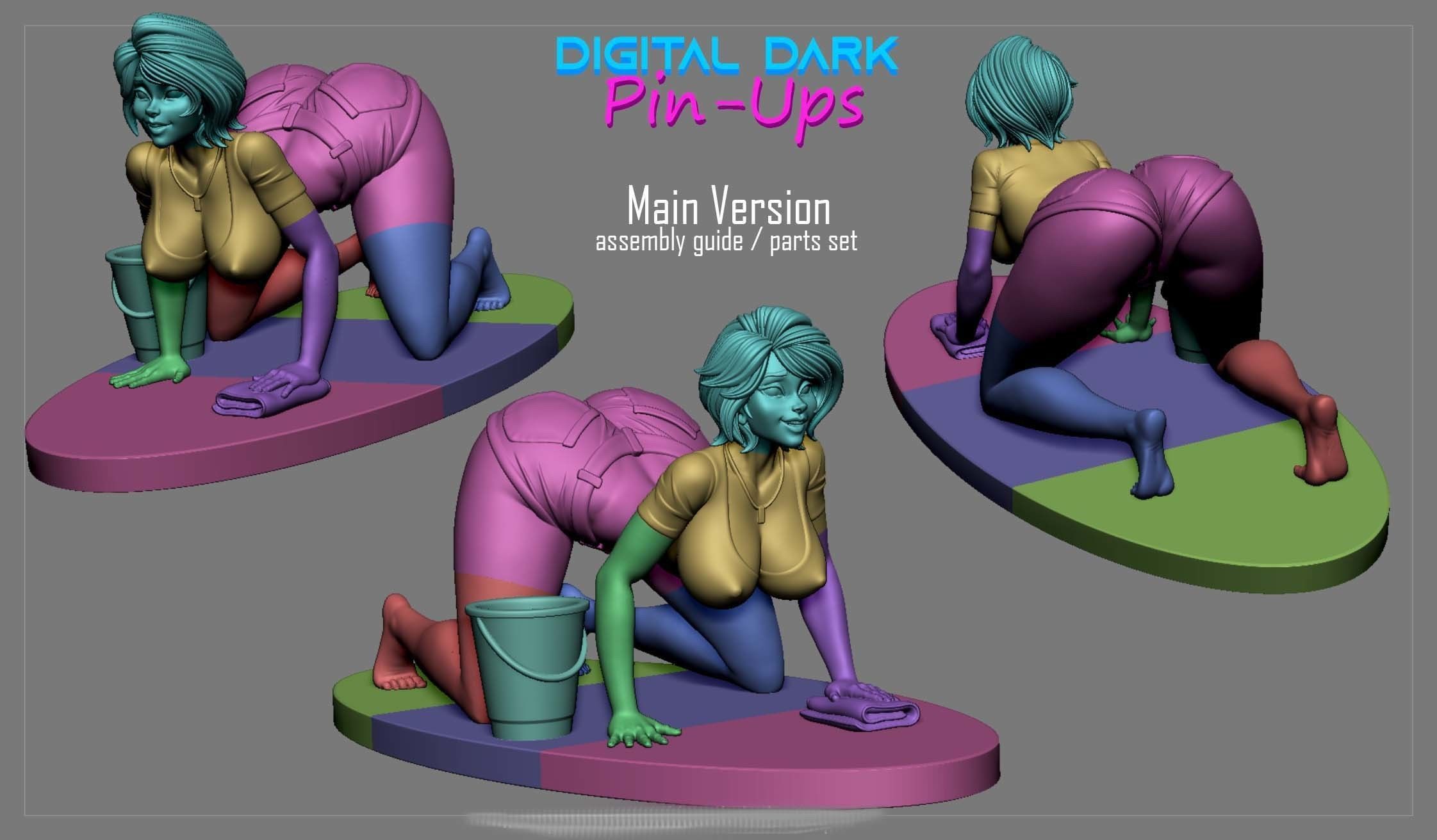 Aunt Cass with NSFW version Miniature version and two themed set 3D print model_14