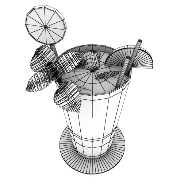 High Detailed Bacardi Bottle Mojito and Rum Shot 3D model_27