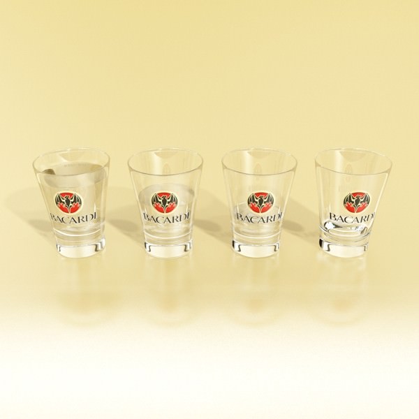 High Detailed Bacardi Bottle Mojito and Rum Shot 3D model_30