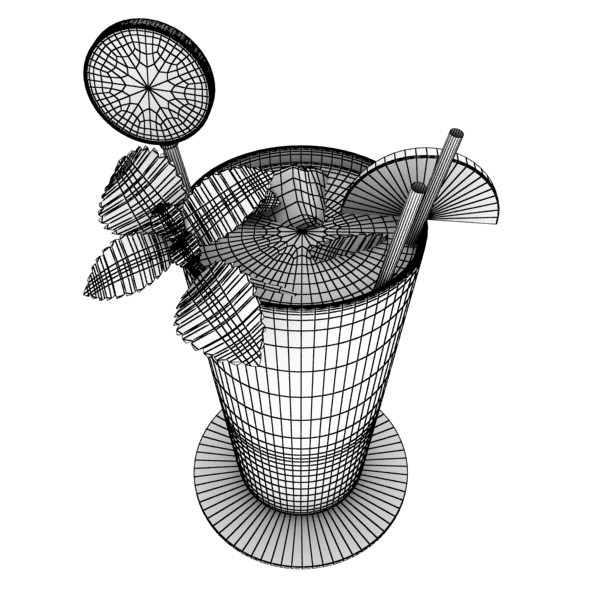 High Detailed Bacardi Bottle Mojito and Rum Shot 3D model_26