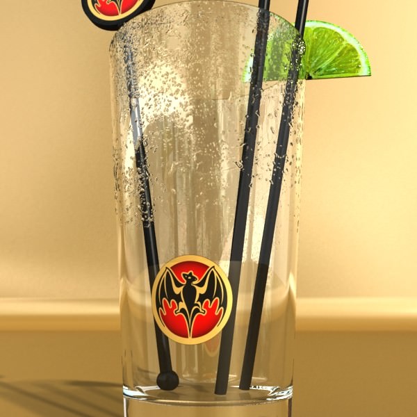 High Detailed Bacardi Bottle Mojito and Rum Shot 3D model_20