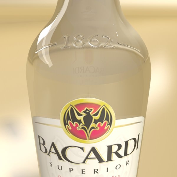 High Detailed Bacardi Bottle Mojito and Rum Shot 3D model_7