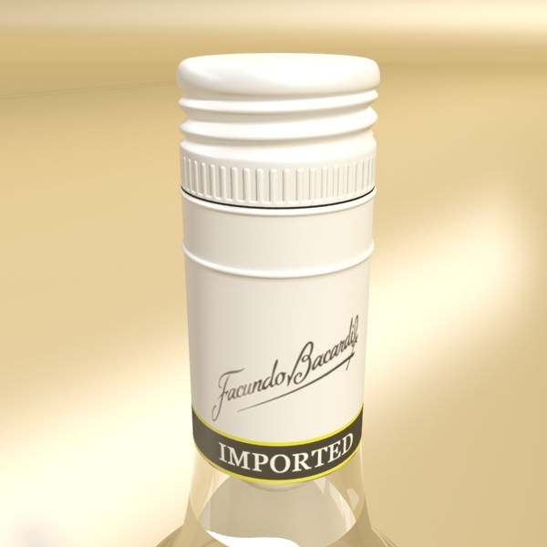 High Detailed Bacardi Bottle Mojito and Rum Shot 3D model_6