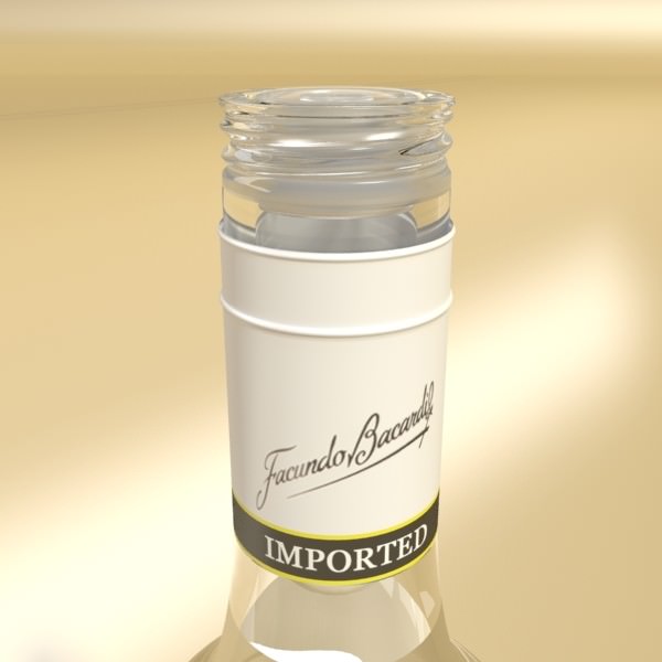 High Detailed Bacardi Bottle Mojito and Rum Shot 3D model_5