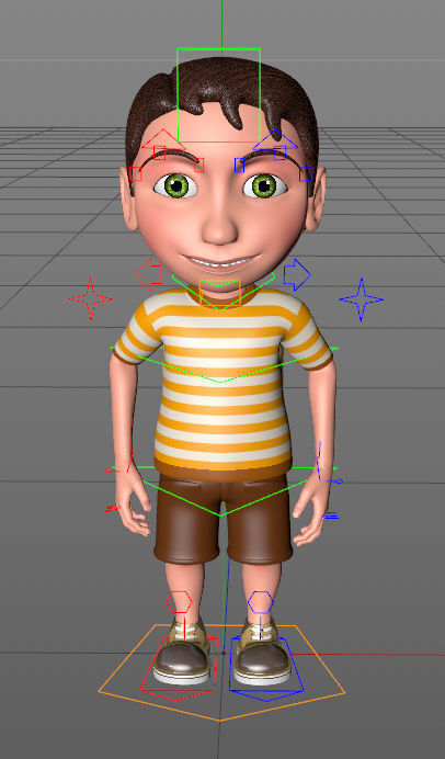 Boy Cartoon Rig 3D 3D model_6