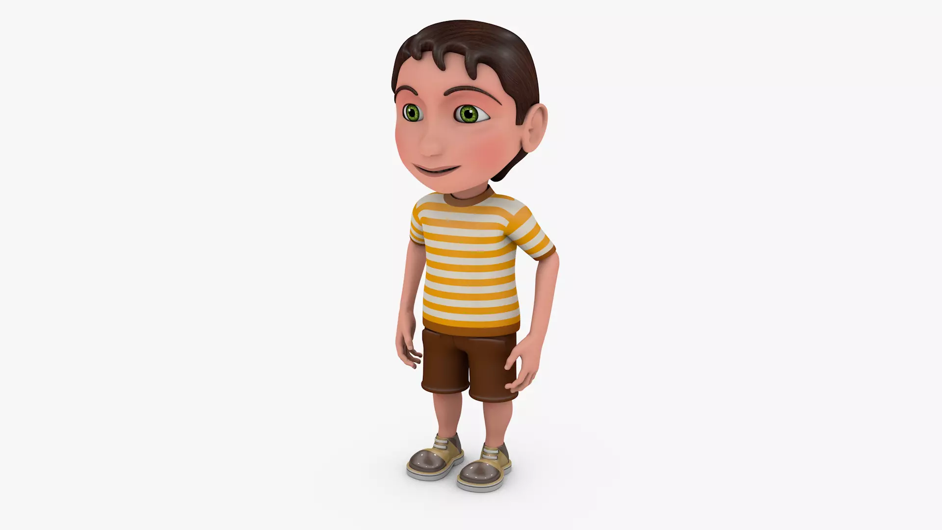 Boy Cartoon Rig 3D 3D model_0