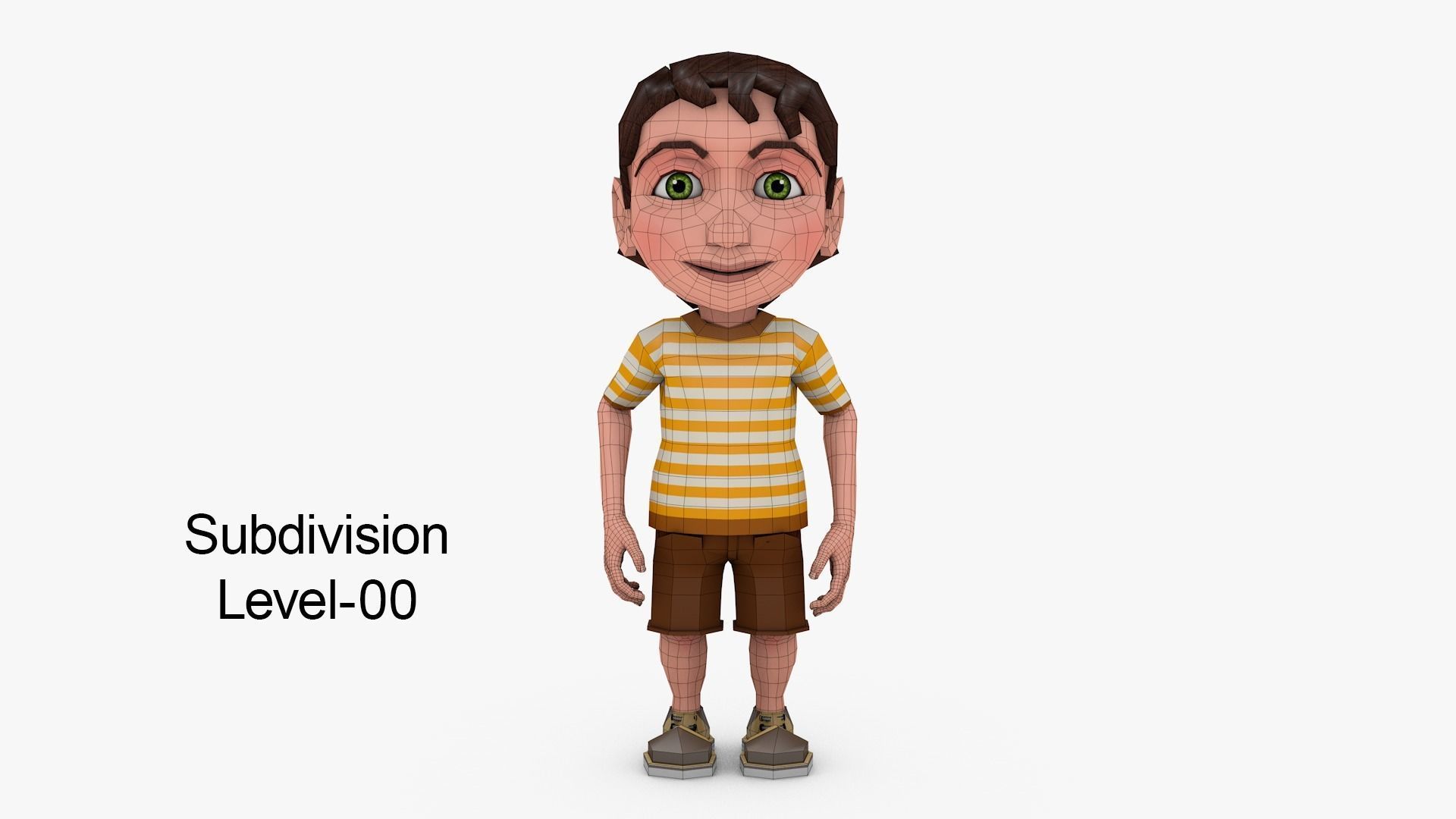 Boy Cartoon Rig 3D 3D model_1