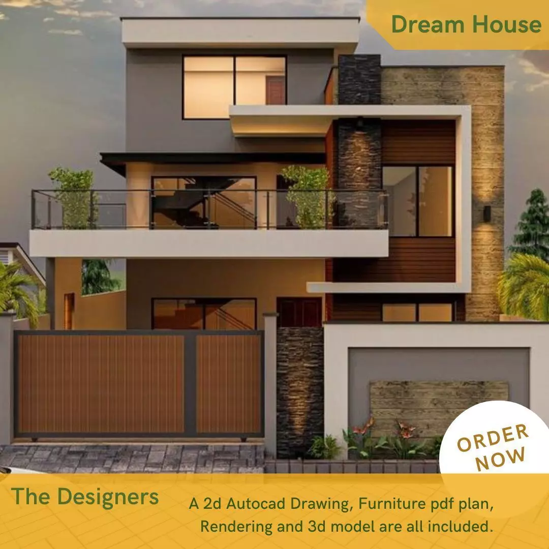 30x60 house plan 1800 sqft 3D model_0