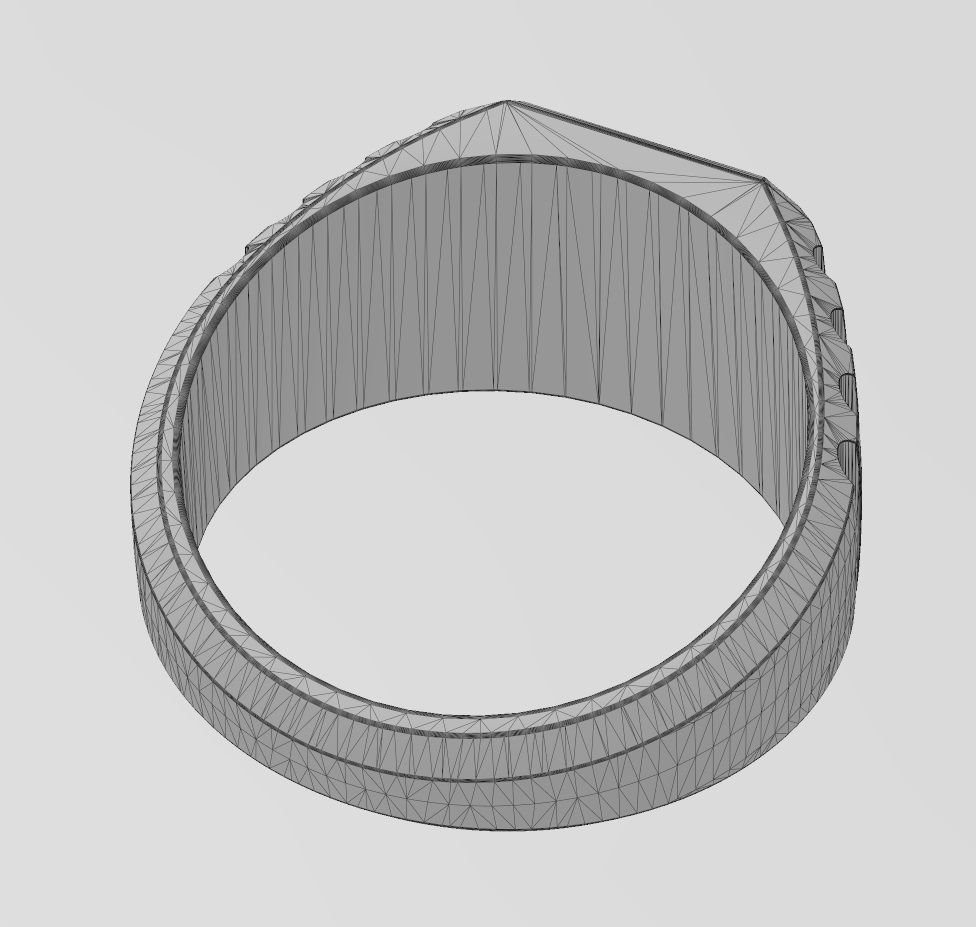 Square cluster diamond top undulated ring US sizes 7 8 9 3D print model_15