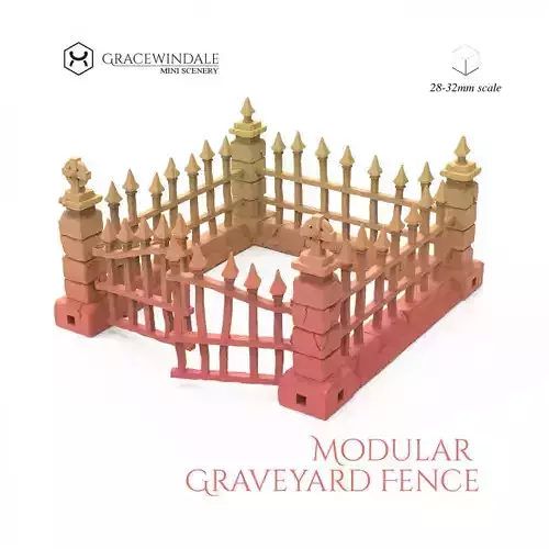 Modular Graveyard Fence 3D print model