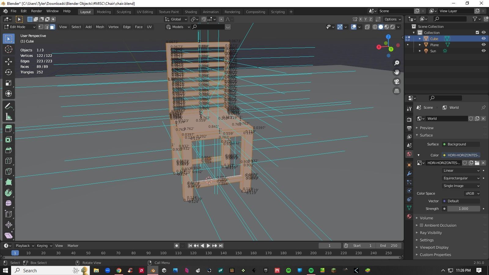 Chair Low-poly 3D model_13
