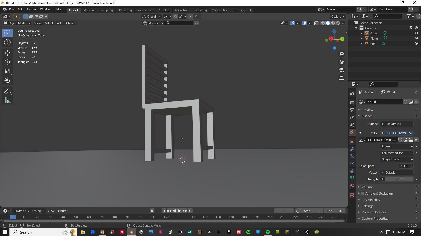 Chair Low-poly 3D model_12