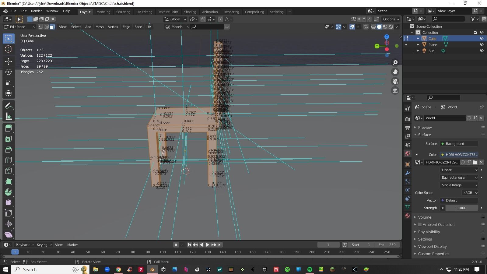 Chair Low-poly 3D model_3