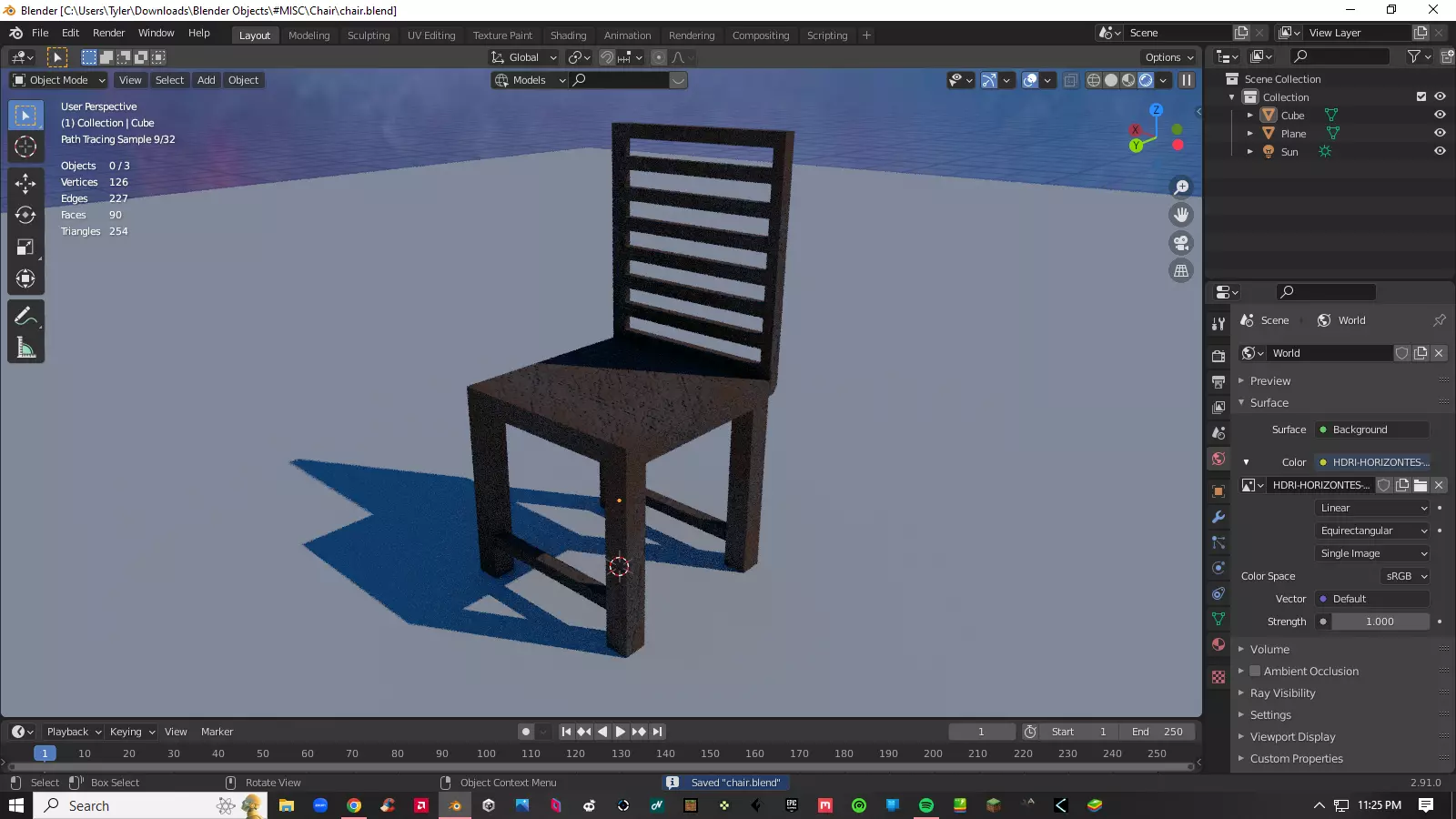 Chair Low-poly 3D model_0