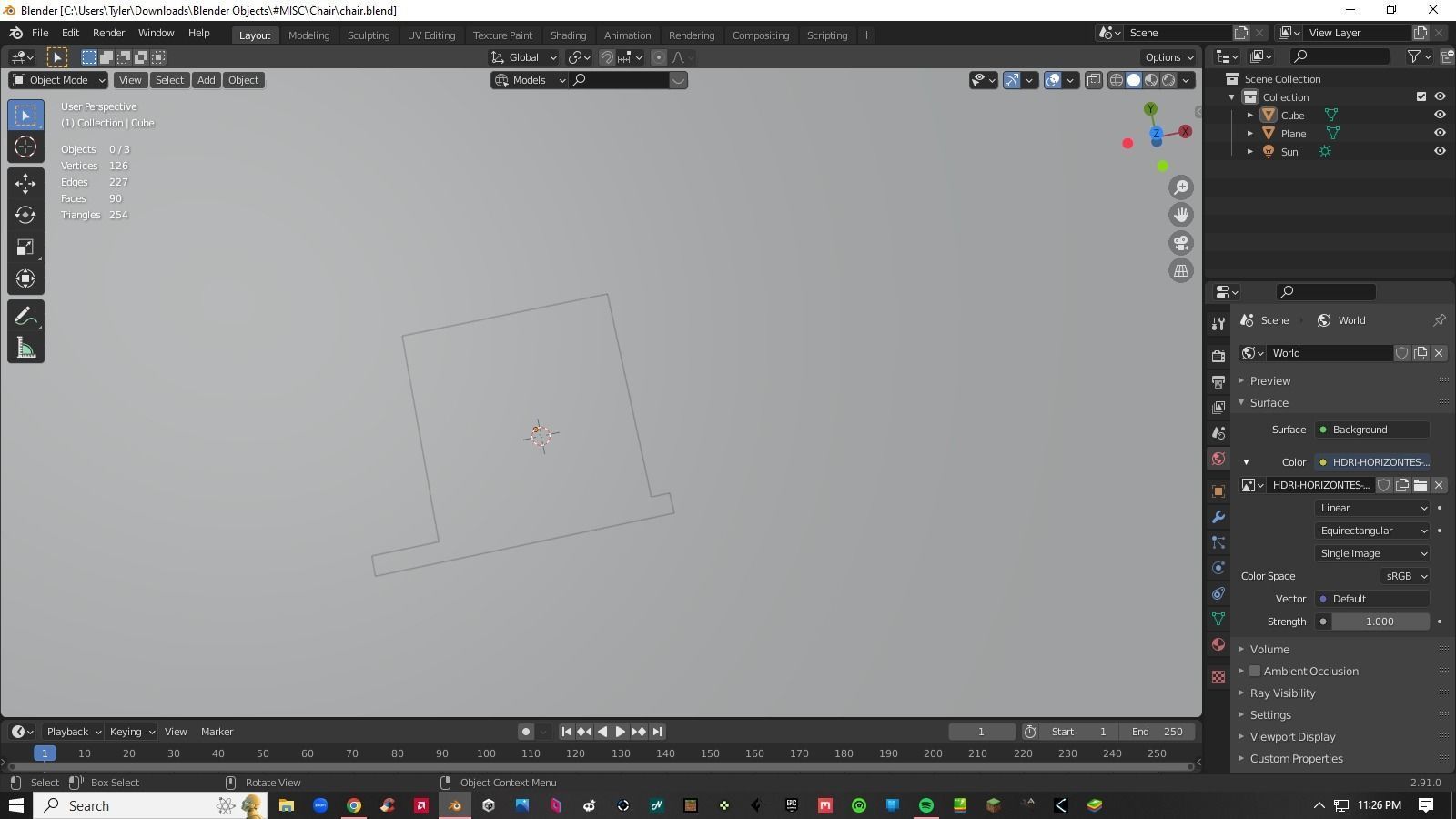 Chair Low-poly 3D model_10