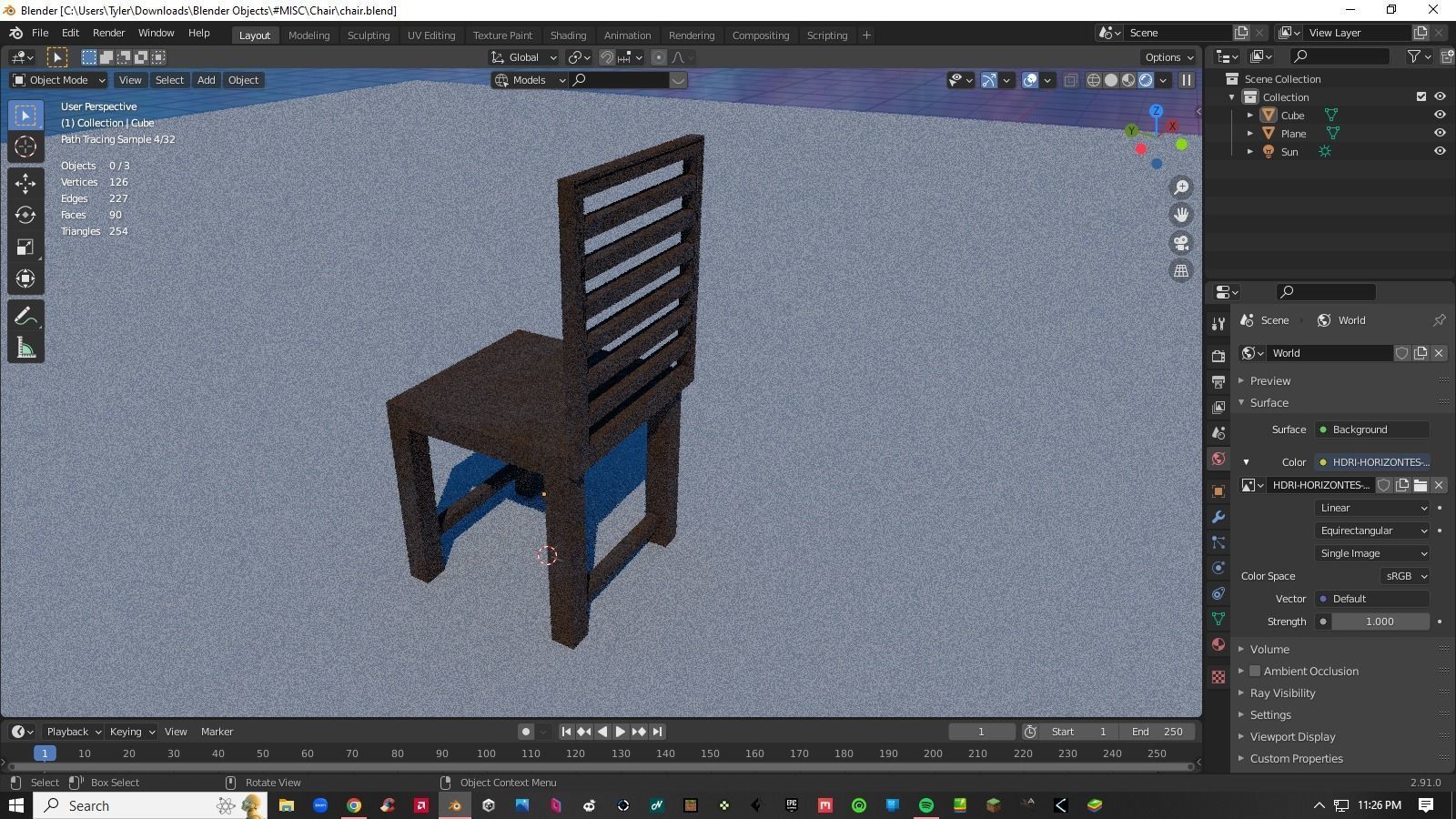 Chair Low-poly 3D model_1