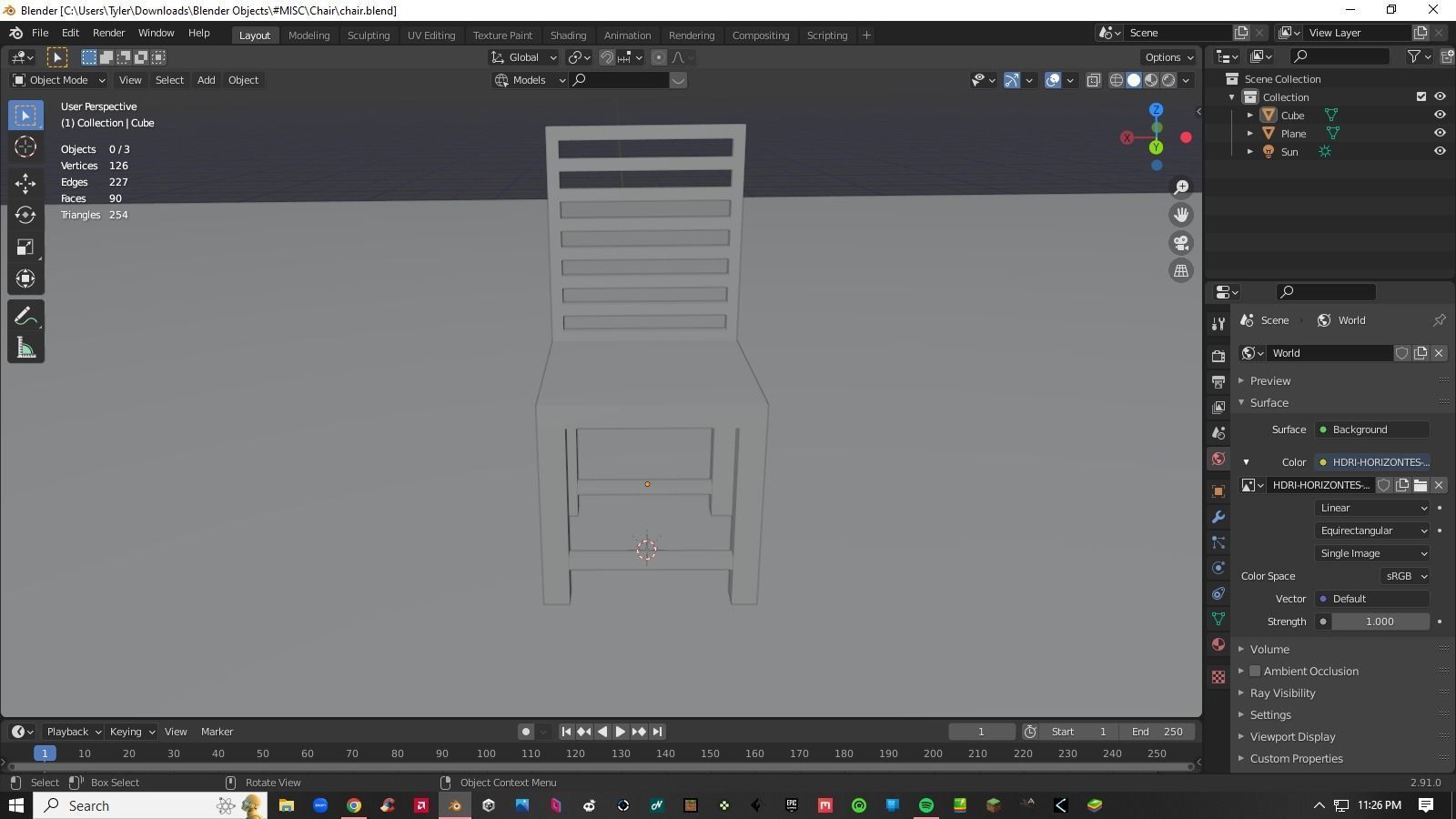 Chair Low-poly 3D model_7