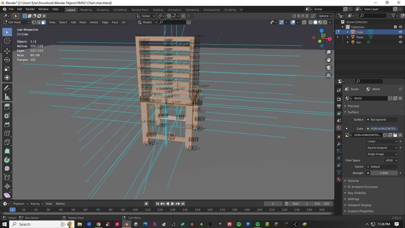 Chair Low-poly 3D model_4