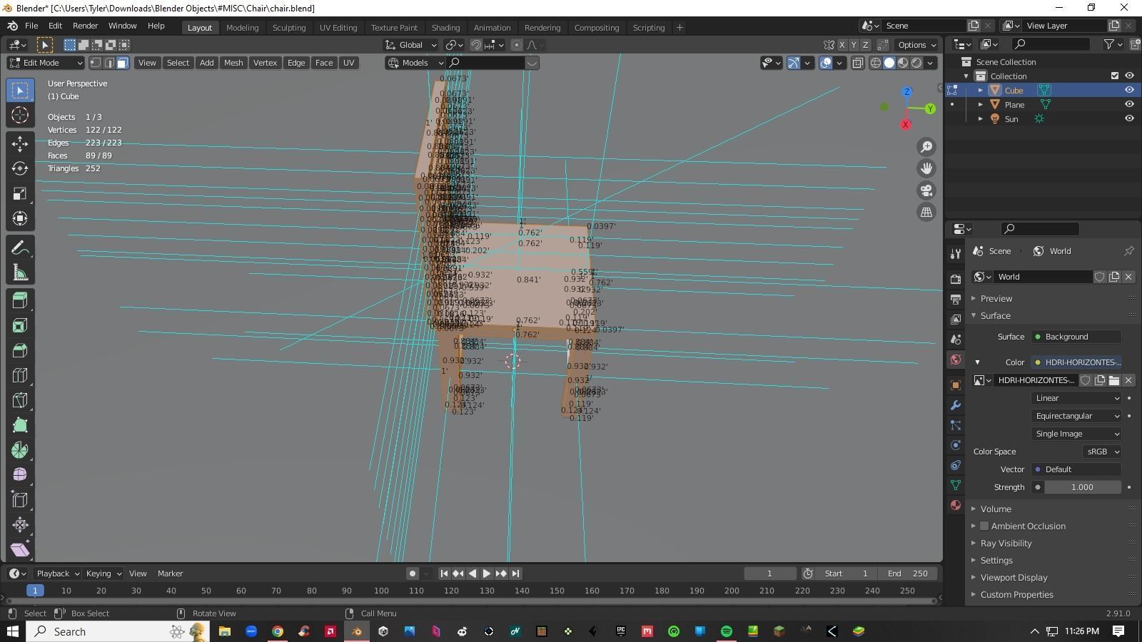 Chair Low-poly 3D model_5