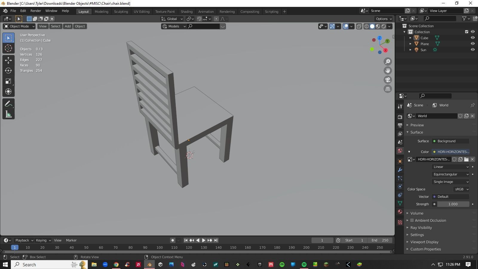 Chair Low-poly 3D model_11