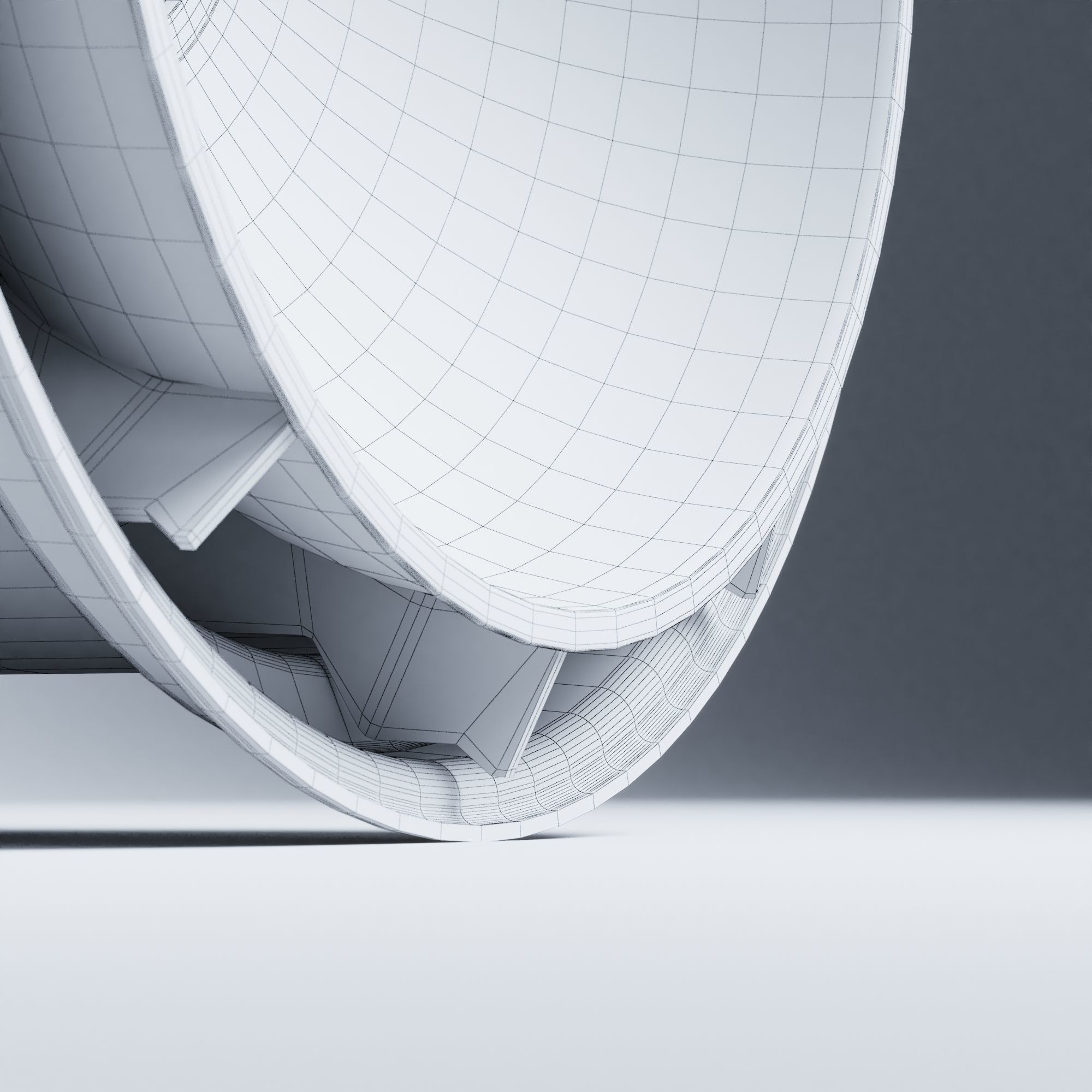 BBS E55 With Turbofan 3 PIECE WHEELS Low-poly 3D model_33