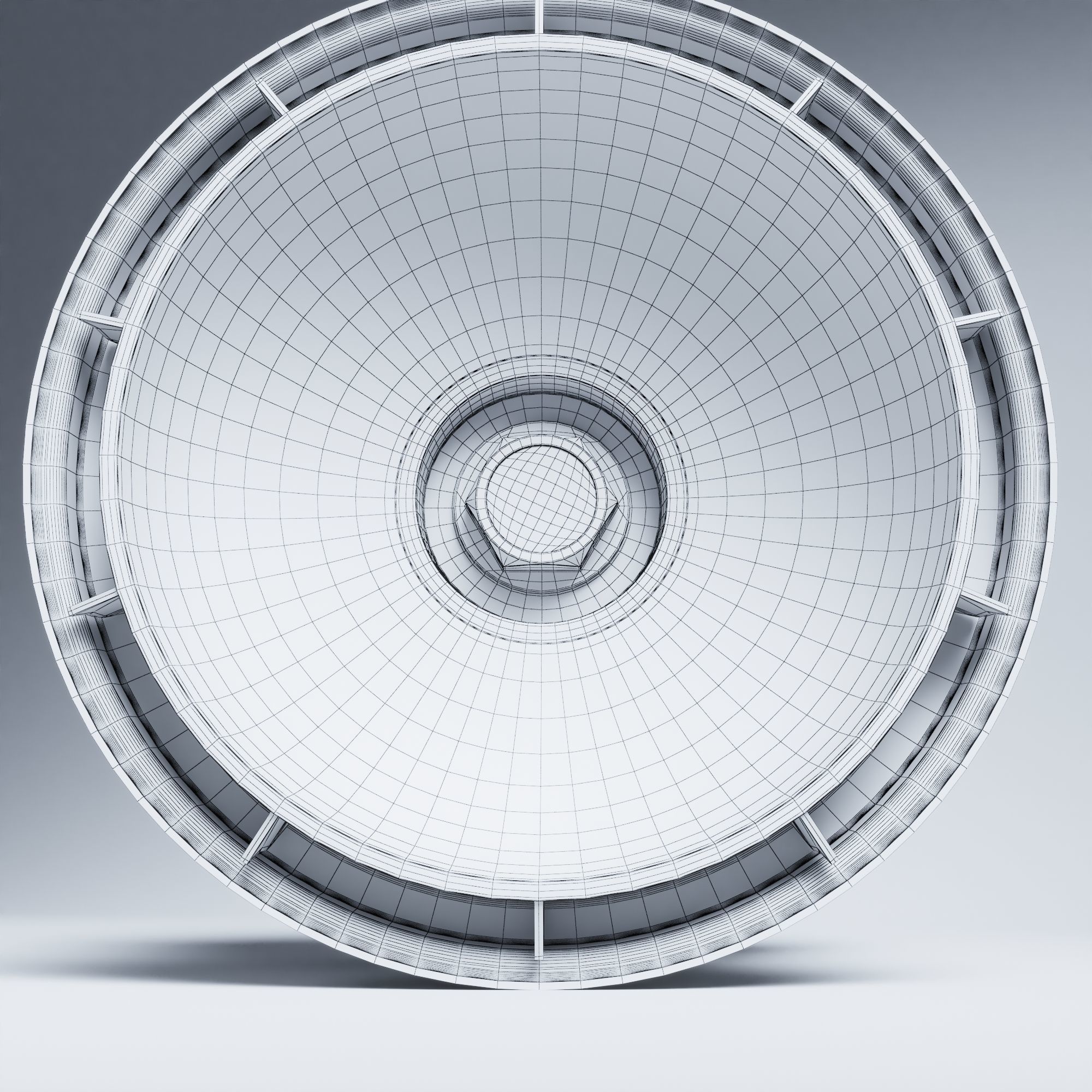 BBS E55 With Turbofan 3 PIECE WHEELS Low-poly 3D model_31