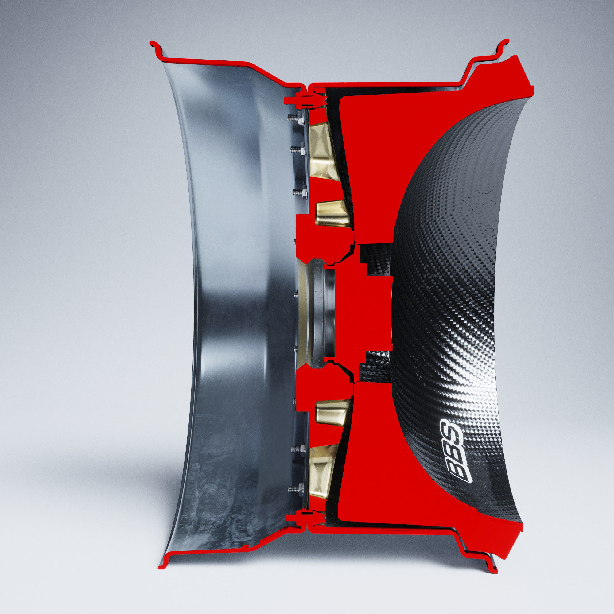 BBS E55 With Turbofan 3 PIECE WHEELS Low-poly 3D model_61