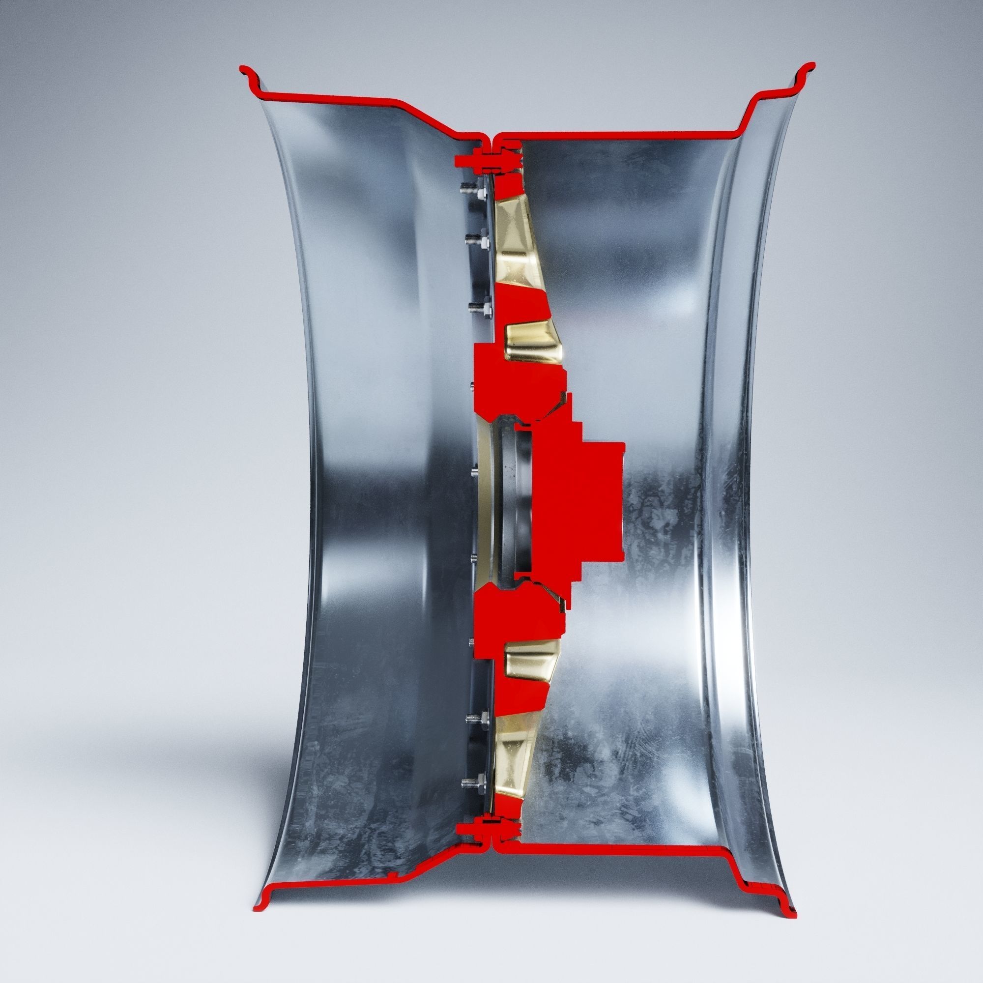 BBS E55 With Turbofan 3 PIECE WHEELS Low-poly 3D model_62