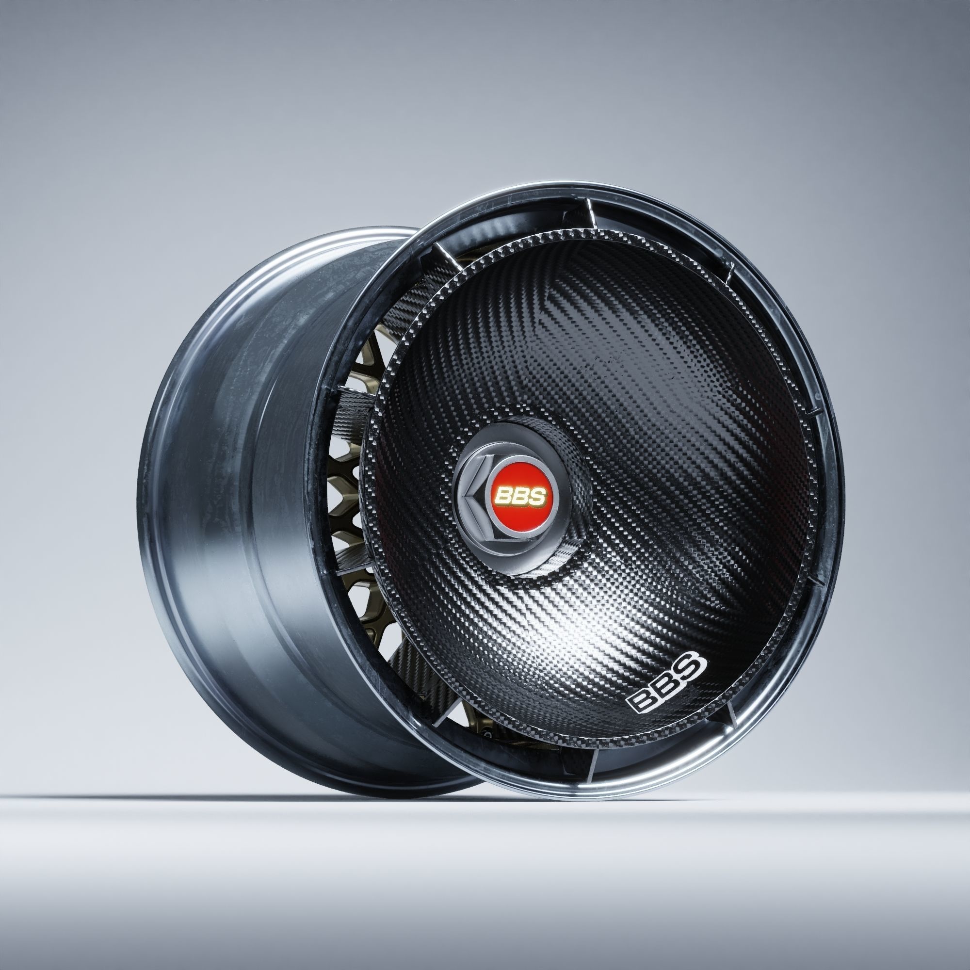 BBS E55 With Turbofan 3 PIECE WHEELS Low-poly 3D model_2