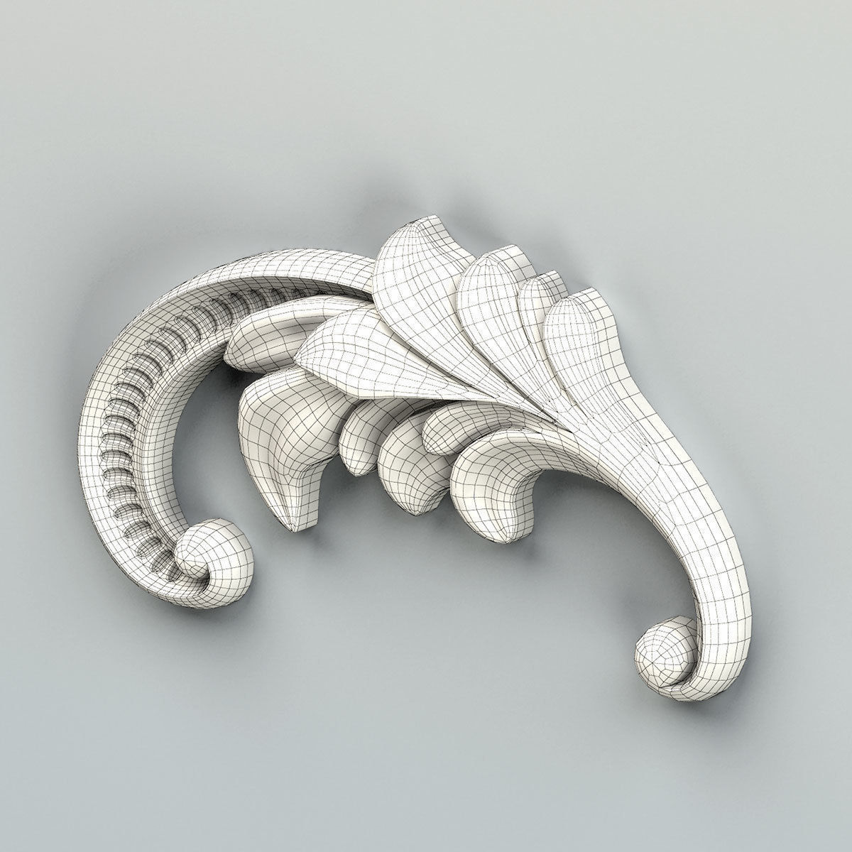 Carved decor horizontal 042 3D model_9
