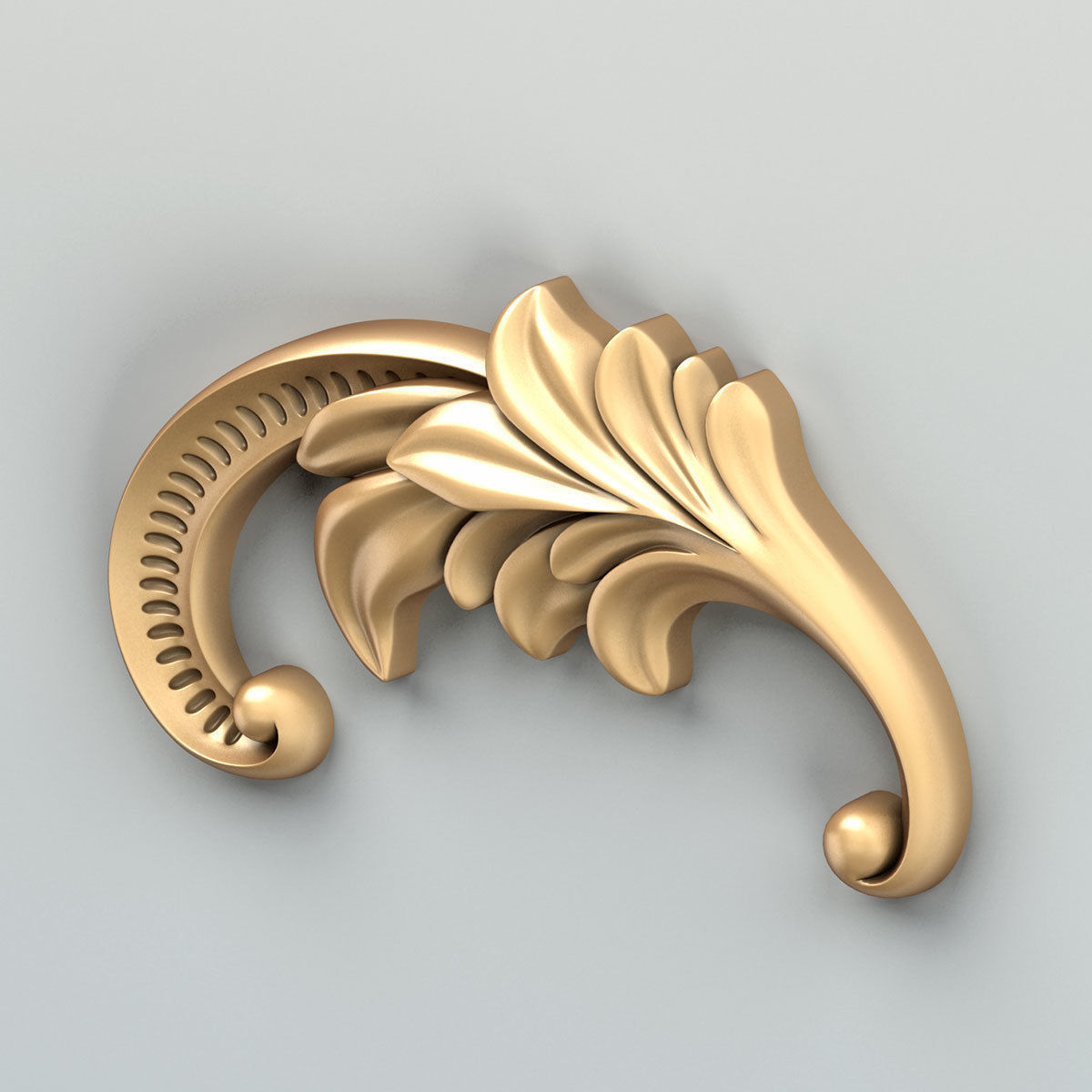 Carved decor horizontal 042 3D model_5