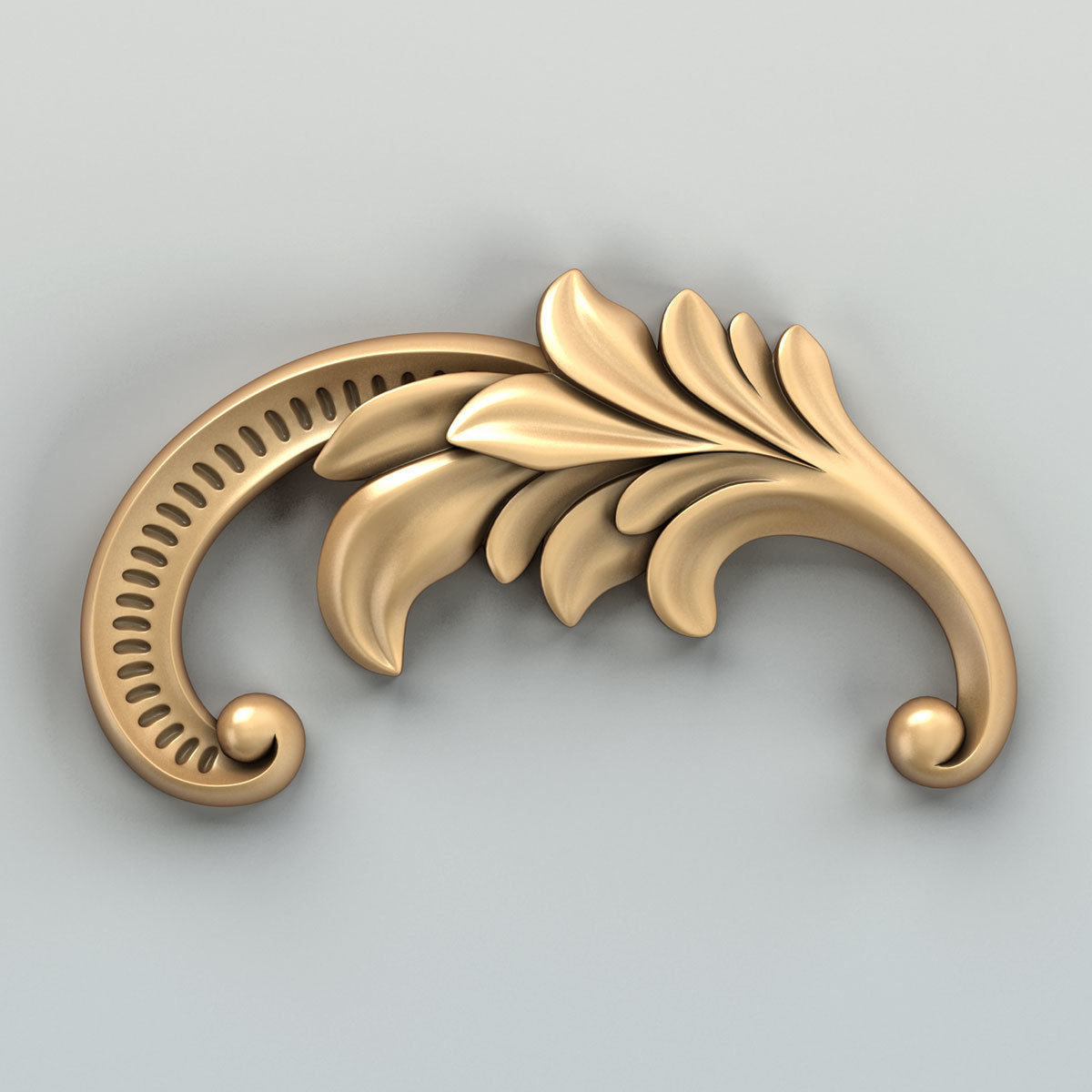 Carved decor horizontal 042 3D model_3