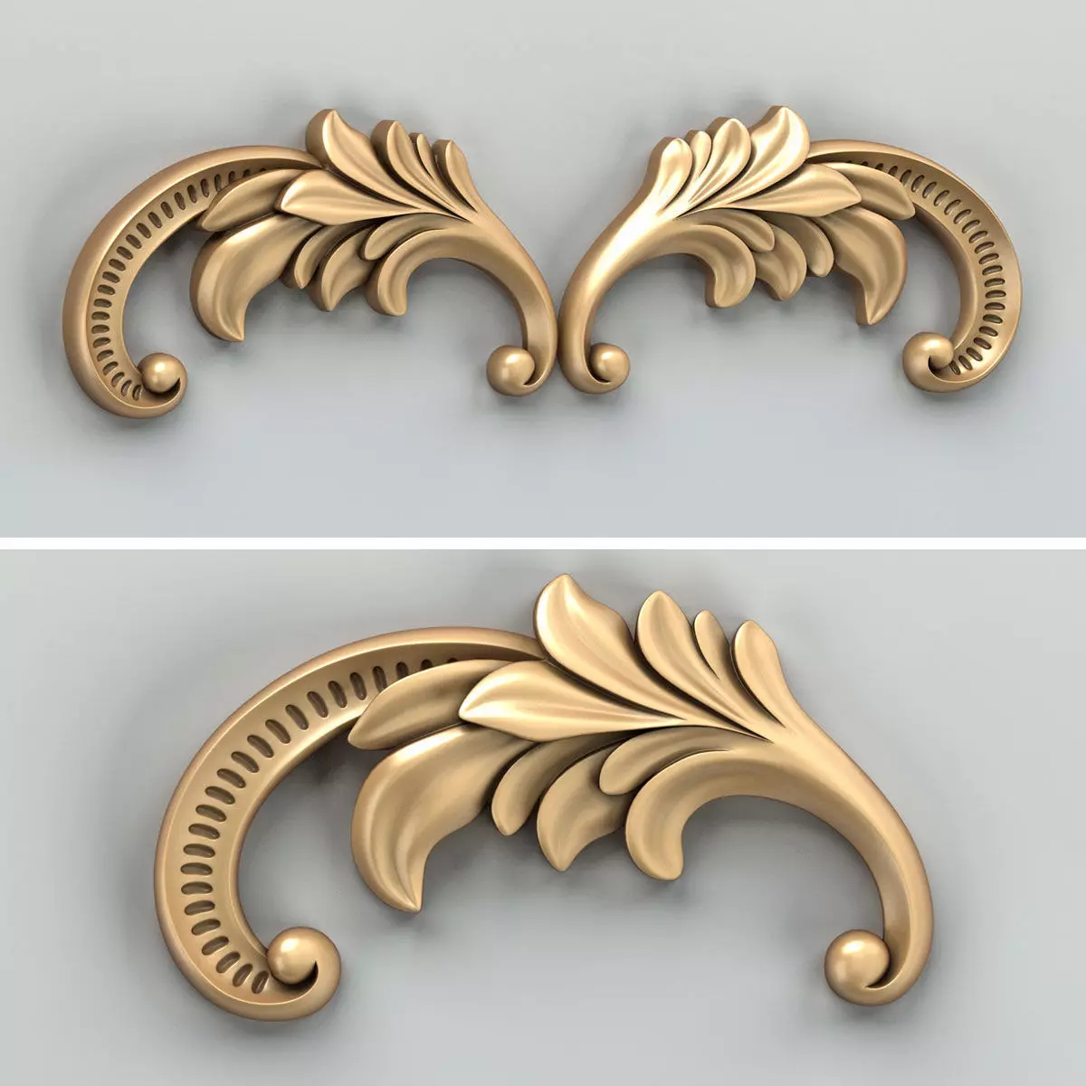Carved decor horizontal 042 3D model_0