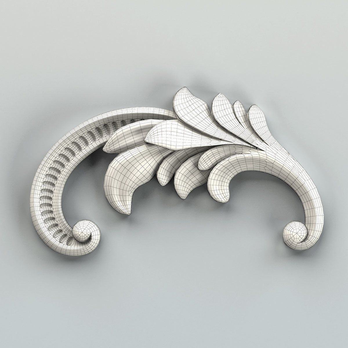 Carved decor horizontal 042 3D model_8