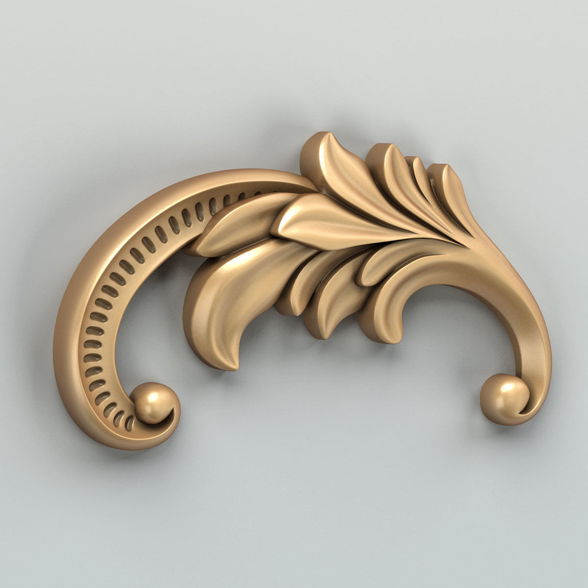 Carved decor horizontal 042 3D model_4