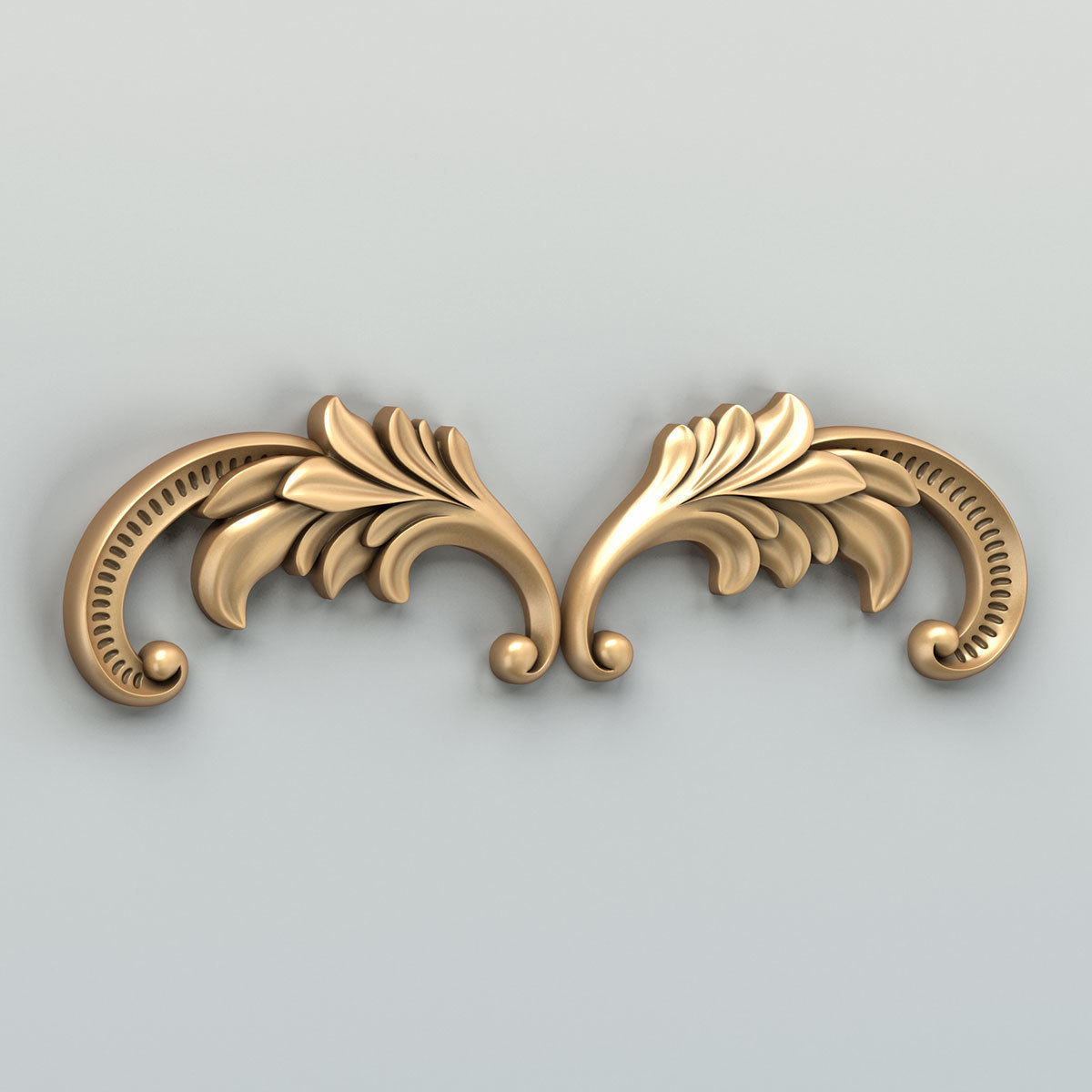 Carved decor horizontal 042 3D model_1