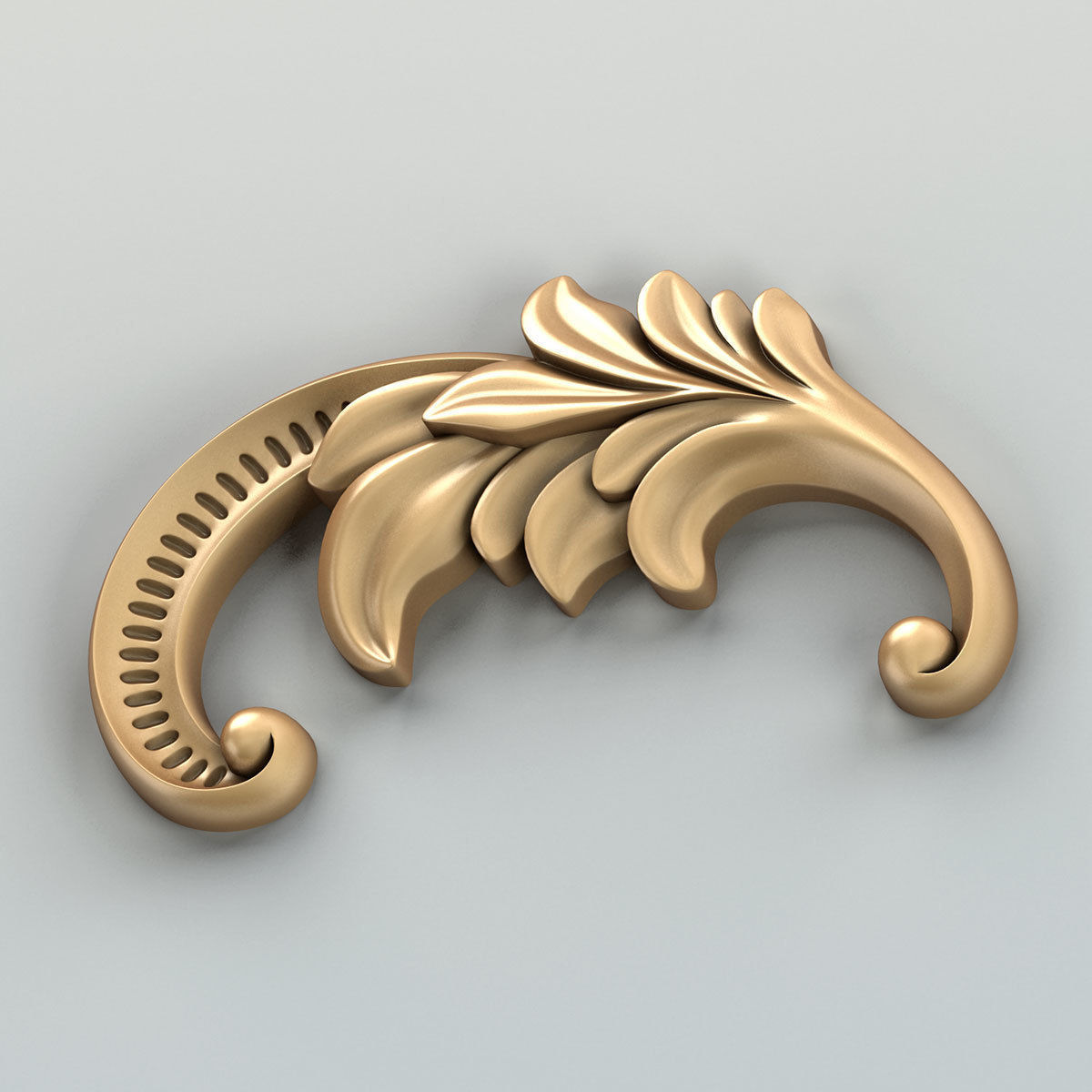 Carved decor horizontal 042 3D model_7