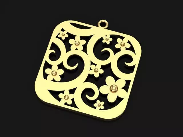 Flower Pendant 3D print model_0