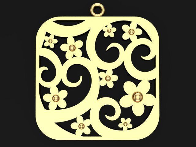 Flower Pendant 3D print model_2