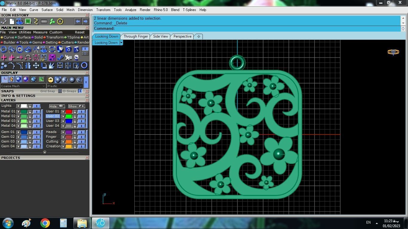 Flower Pendant 3D print model_7