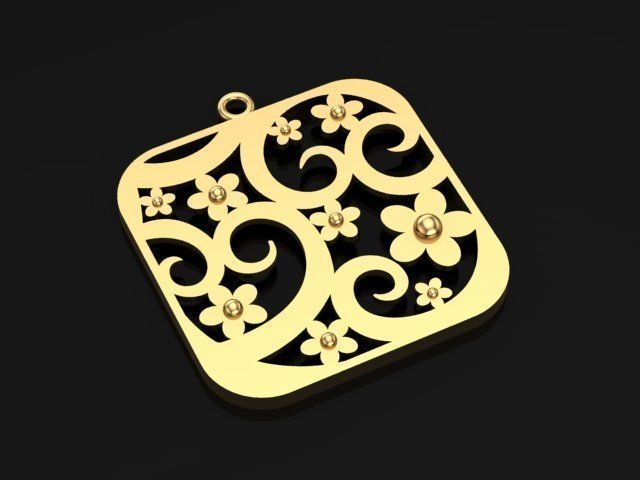 Flower Pendant 3D print model_1