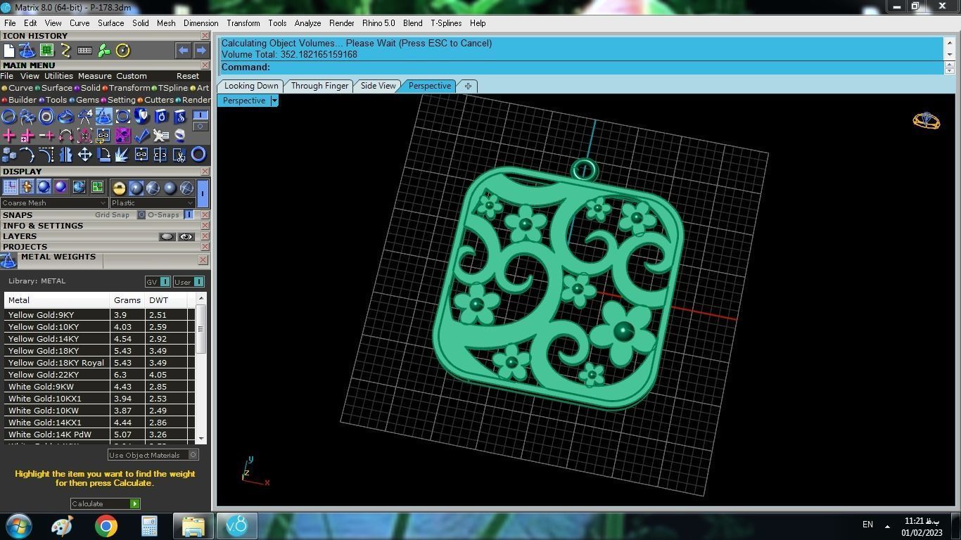 Flower Pendant 3D print model_4