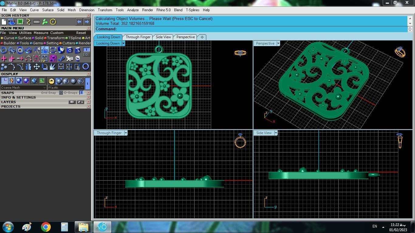 Flower Pendant 3D print model_5