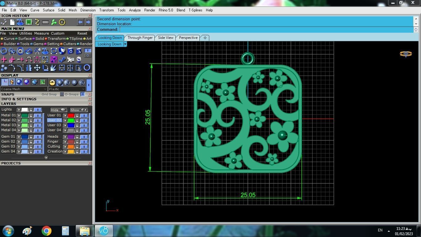 Flower Pendant 3D print model_6