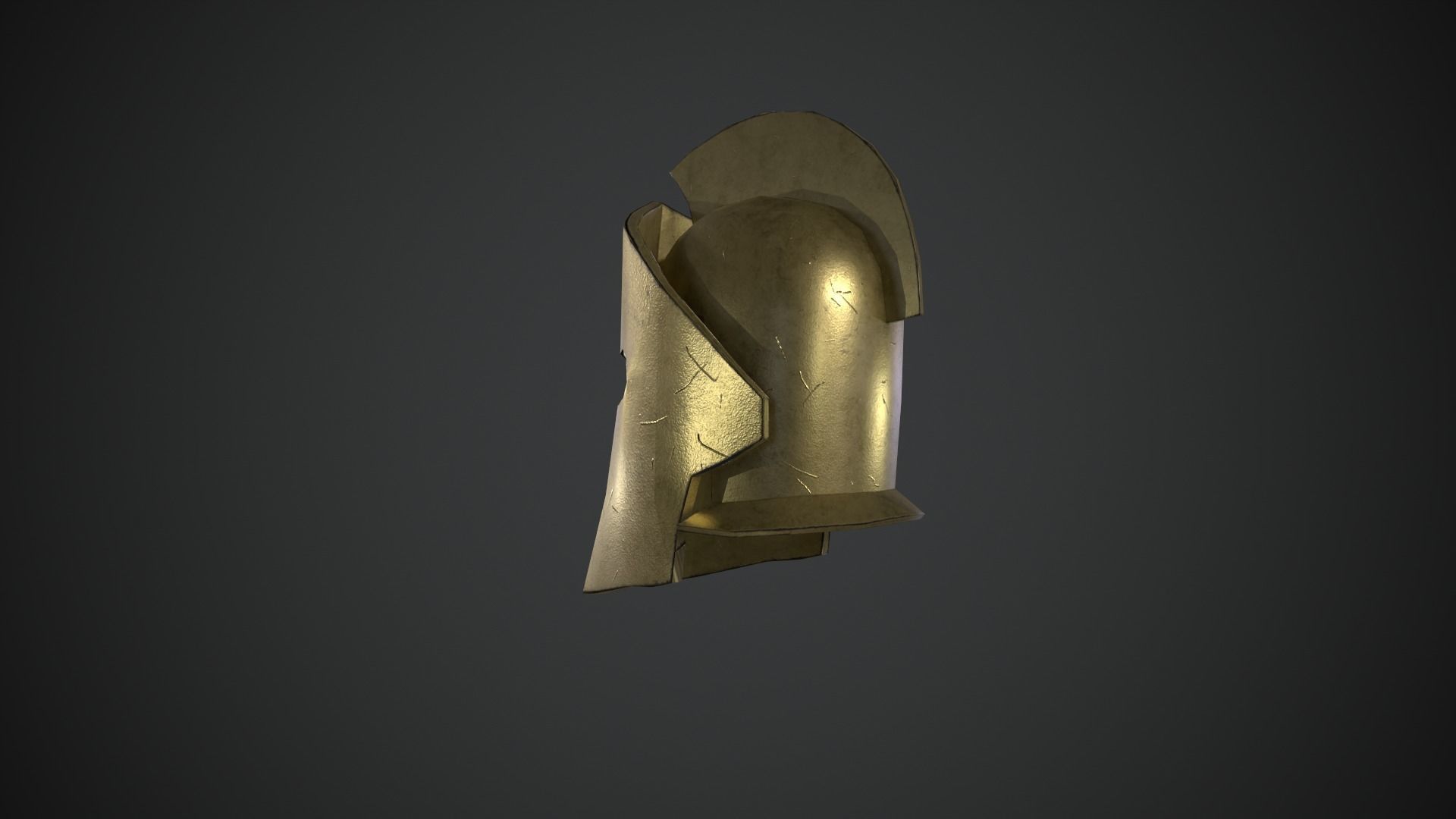 Spartan Helmet Model Low-poly 3D model_3